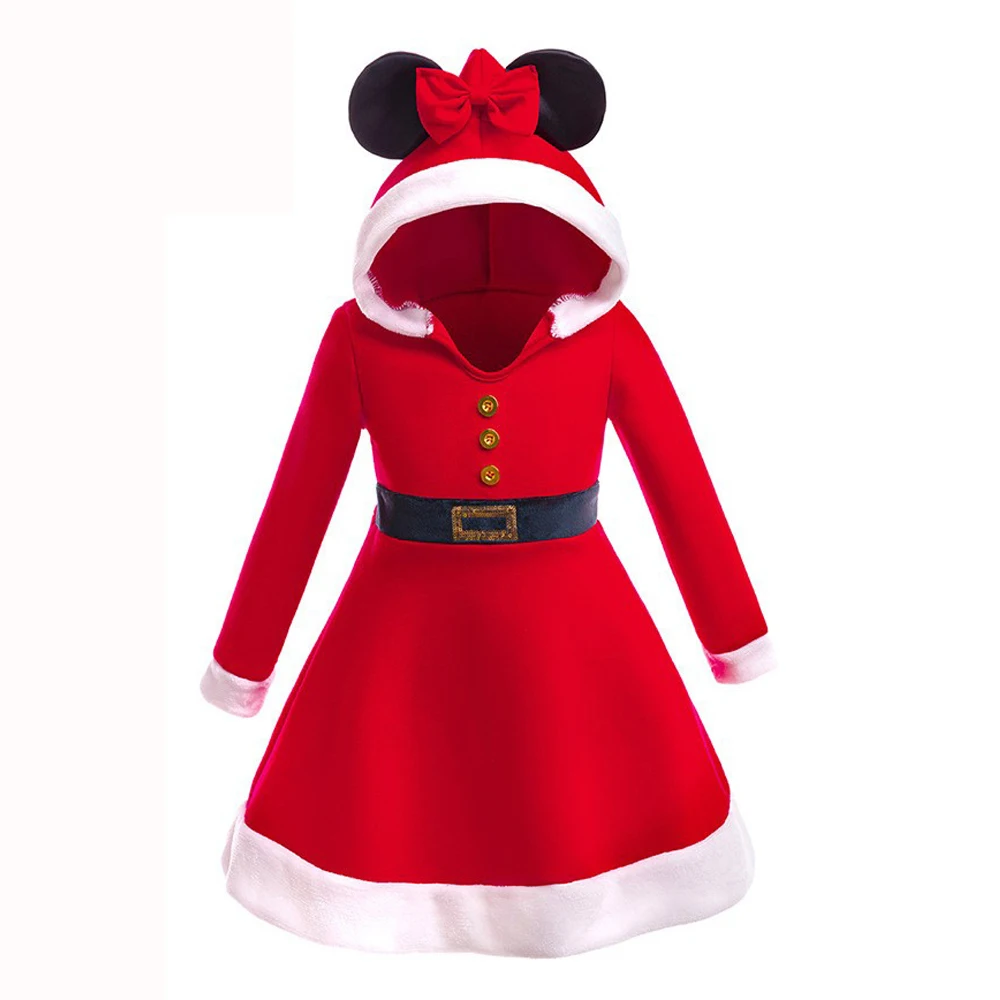 Costume de cosplay du père Noël avec capuche de wapiti pour filles, costume de performance Billy, festif, Noël, hiver