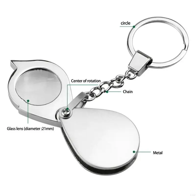 

02DC Small 20X Glass Keyring Durability Optical Lens for Elderly Aid