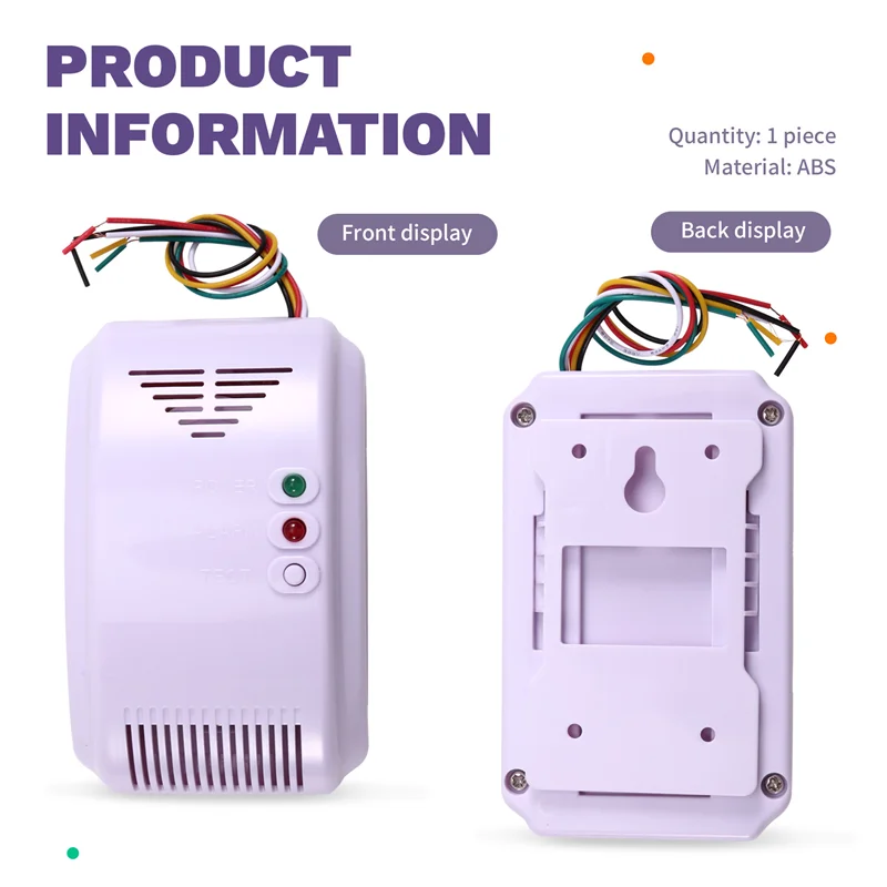 LPG 12V 가스 경보 센서 프로판 부탄 누출 감지기 RV 캠핑 해양 안전을위한 방수 LED 플래시 소리 경고
