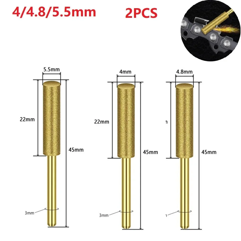 4.0mm-5.5mm motosega motosega diamantata motosega diamantata strumenti per affilare catena File smeriglio grani 12 pietre per medicazione lucidatura 2 pezzi