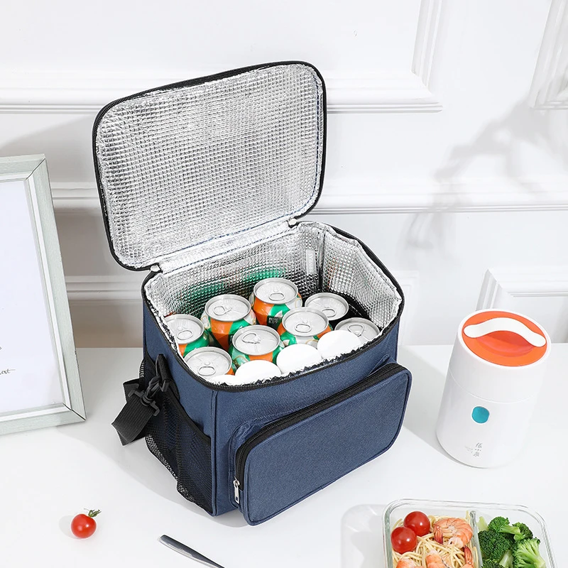 Portable Lunch Bag Food Thermal Box Durable Waterproof Office Cooler Lunchbox With Adjustable Shoulder Strap Insulated Case.