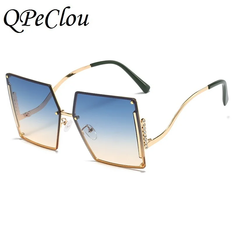 Neue Mode Randlose Platz Sonnenbrille Frauen Marke Vintage Luxus Diamant Sonnenbrille Weibliche Bunte Shades Ouclos De Sol UV400