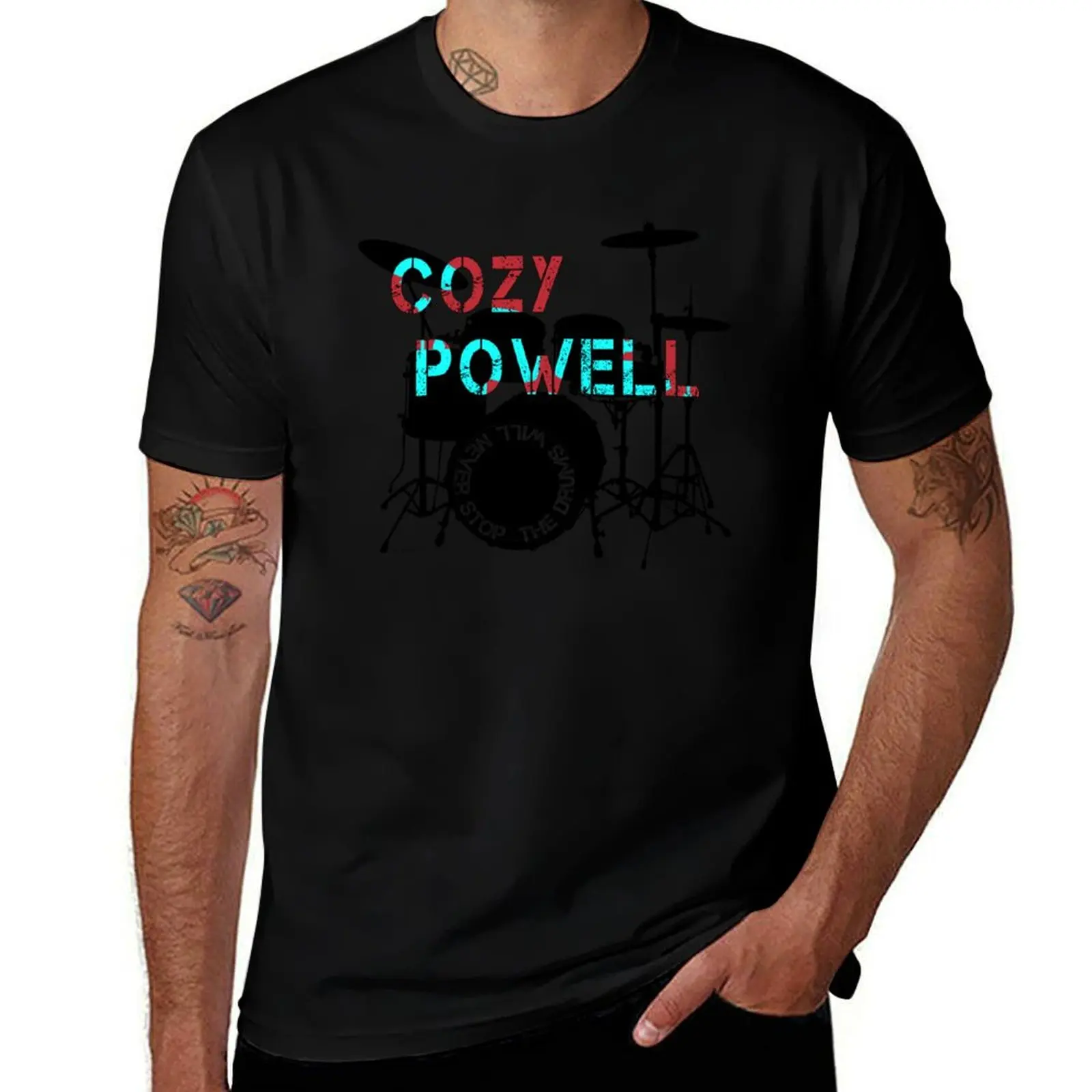 

Cozy Powell - The drums will never stop T-Shirt man clothes plain new edition vintage t shirts luxury clothes men