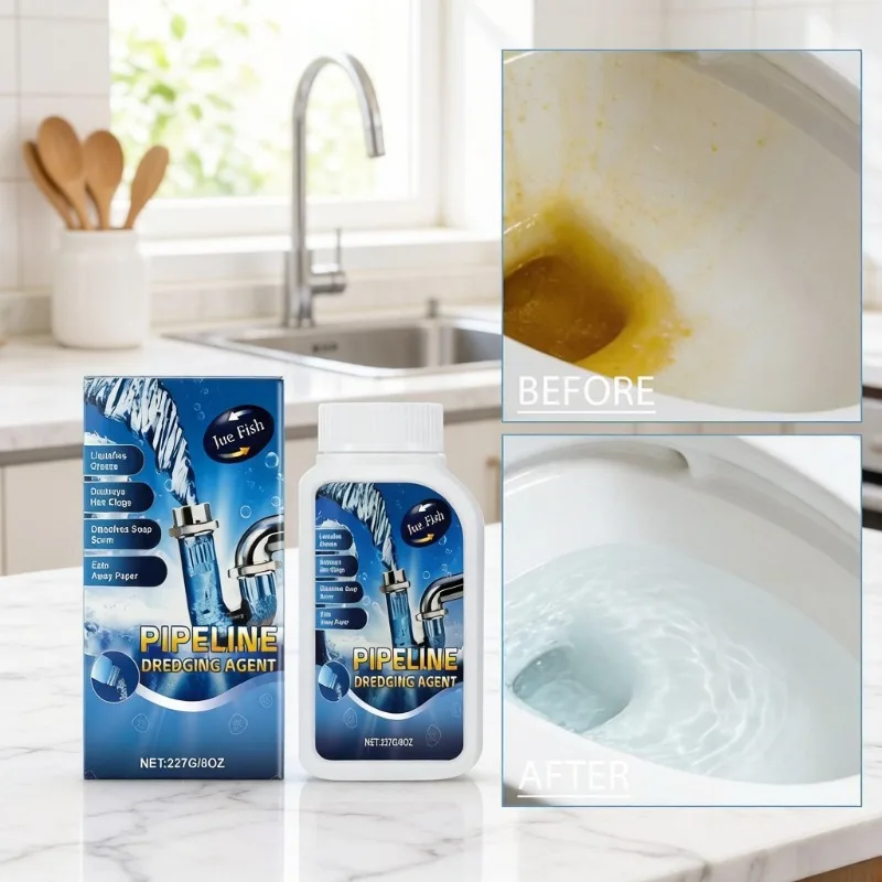 

Pipe Unclogging Agent, Kitchen Toilet Bathroom Sink Drain, Dissolves Grease and Hair, Unclogs Blocked Drains