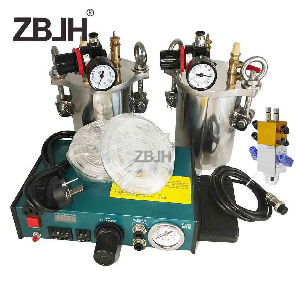 AB glue dispensing set 2pcs 1L pressure barrel + 1pcs dispenser +1pcs AB valve