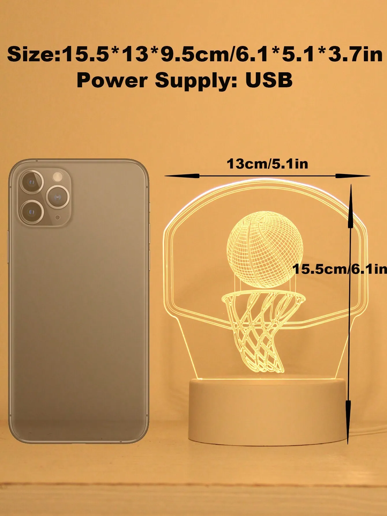 1 قطعة USB ثلاثية الأبعاد كرة السلة اطلاق النار الإبداعية ضوء الليل USB الجدة ليلة ضوء ديكور الجدول مصباح LED مكتب الخفيفة #2