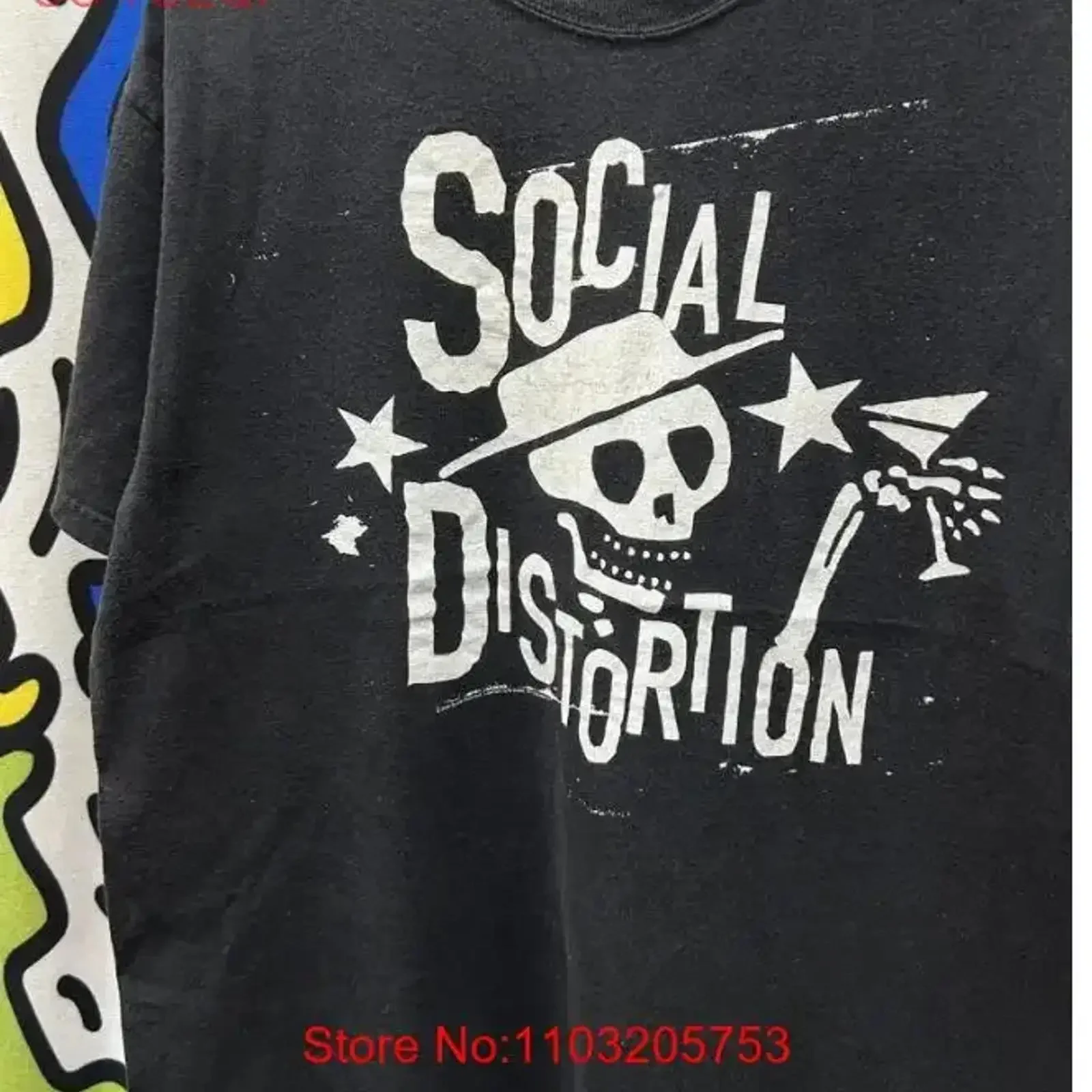 Vintage 2000s Social Distortion T Shirt size L Washed Top For Everyday Wear Versatile graphic Stylish Comfortable homme