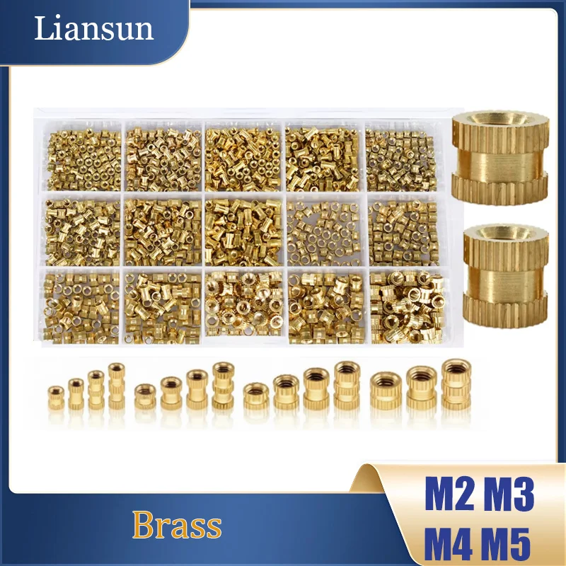 520pcs/box Brass Threaded Inserts Nut Kit M2M3M4M5 Hot Melt Heat Knurled Embed Injection Brass Insertnut For 3D Print Components