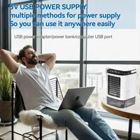 Climatiseur portable de bureau, ventilateur froid avec lumière d'ambiance colorée, refroidisseur d'air évaporatif avec compartiment à glace, 3 vitesses de vent 5