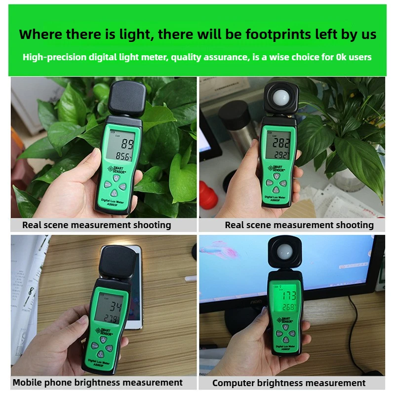 0-200000LUX Iluminador Medidor de luz de alta precisão Mini medidor de luminância digital portátil