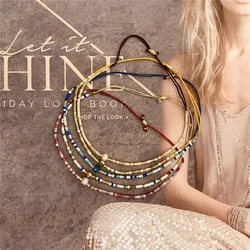 Go2Boho Cut Natural Stone Spacer Bracelet For Women Tiny Bracelets Miyuki Beads Simple String Glass Beaded Bracelets Jewellery