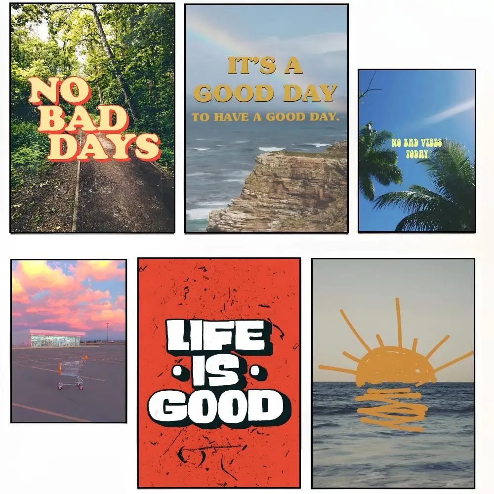 DAY artwork slogan No Bad Days Poster Modern Living Room Artwork & Beautiful Home Decor Style