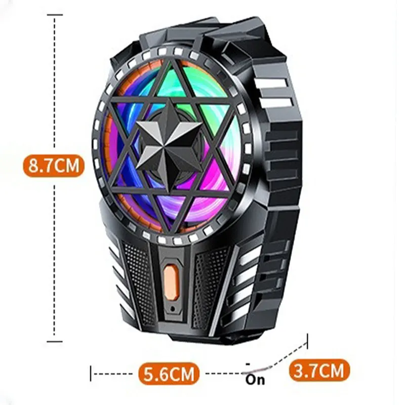 Mobile Phone Radiator with RGB Light Phone Gaming Radiator 3 Speed Adjustable Snap-On Cooling Fan for Outdoor Vlog Mobile Gaming image 6