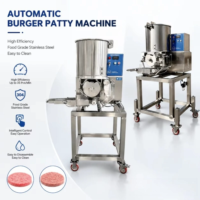 Meat Patty Forming Machine, Energy‑Saving Stable Transmission Low‑Failure Commercial Automatic Meat Patty Processing Equipment