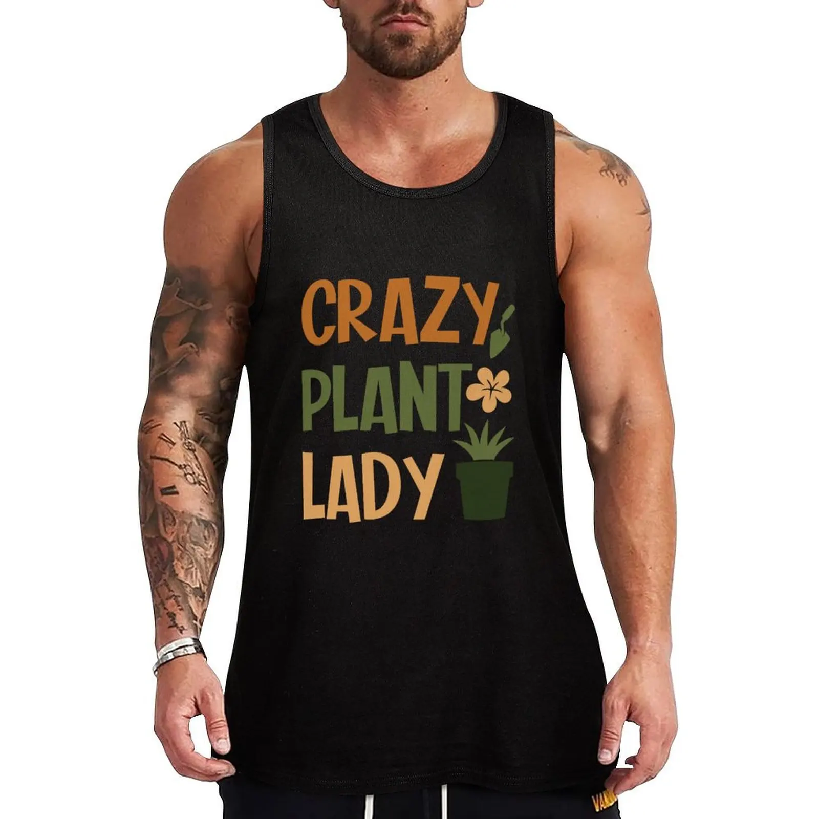 

Crazy plant lady Tank Top Active Athletic Tank Top Quick Dry Sleeveless Shirt