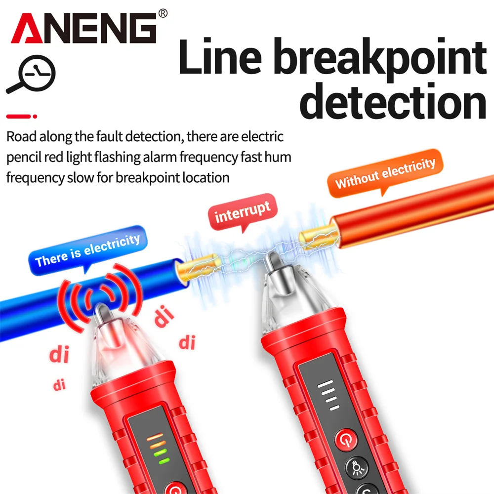ANENG 전압 측정기 디지털 멀티 테스터, 비접촉 테스터 펜, AC 전압 12-1000V 감지기, 전류 테스터 도구, VD802 VD902