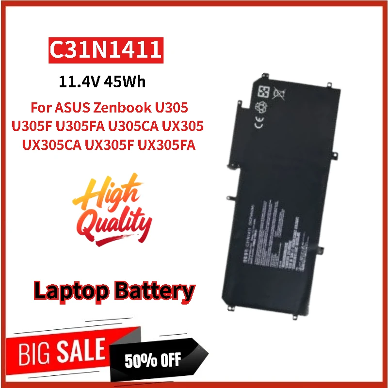 

Высококачественная батарея для ноутбука C31N1411 11,4 В 45 Втч для ASUS Zenbook U305F UX305 UX305FA U305FA U305CA U305 UX305CA UX305F