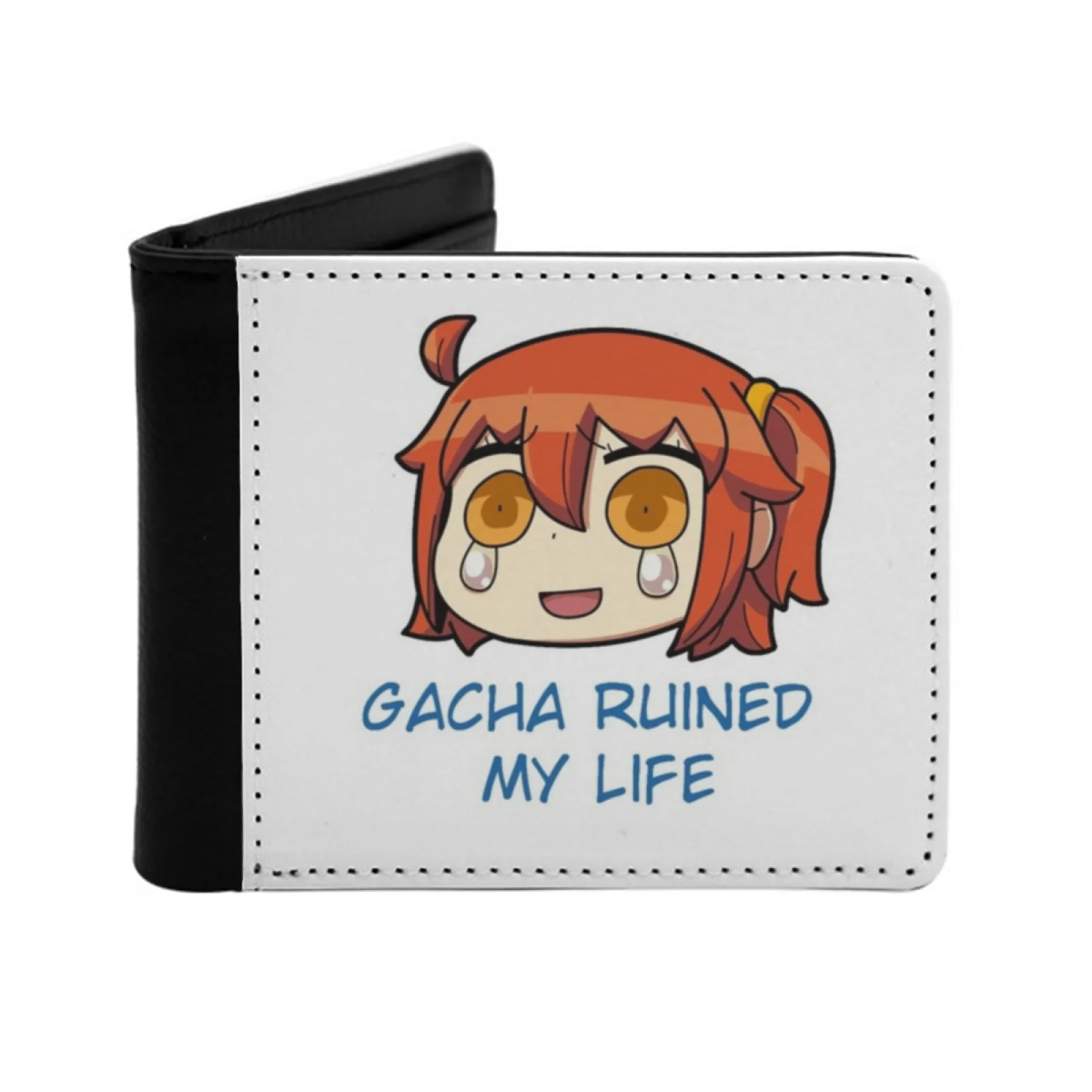 Fgo Gacha Ruined My Life Men's Wallet New Fashion Short Cash Purse Card Holder Wallet Fgo Fate Grand Order Gudako Gacha Ruin