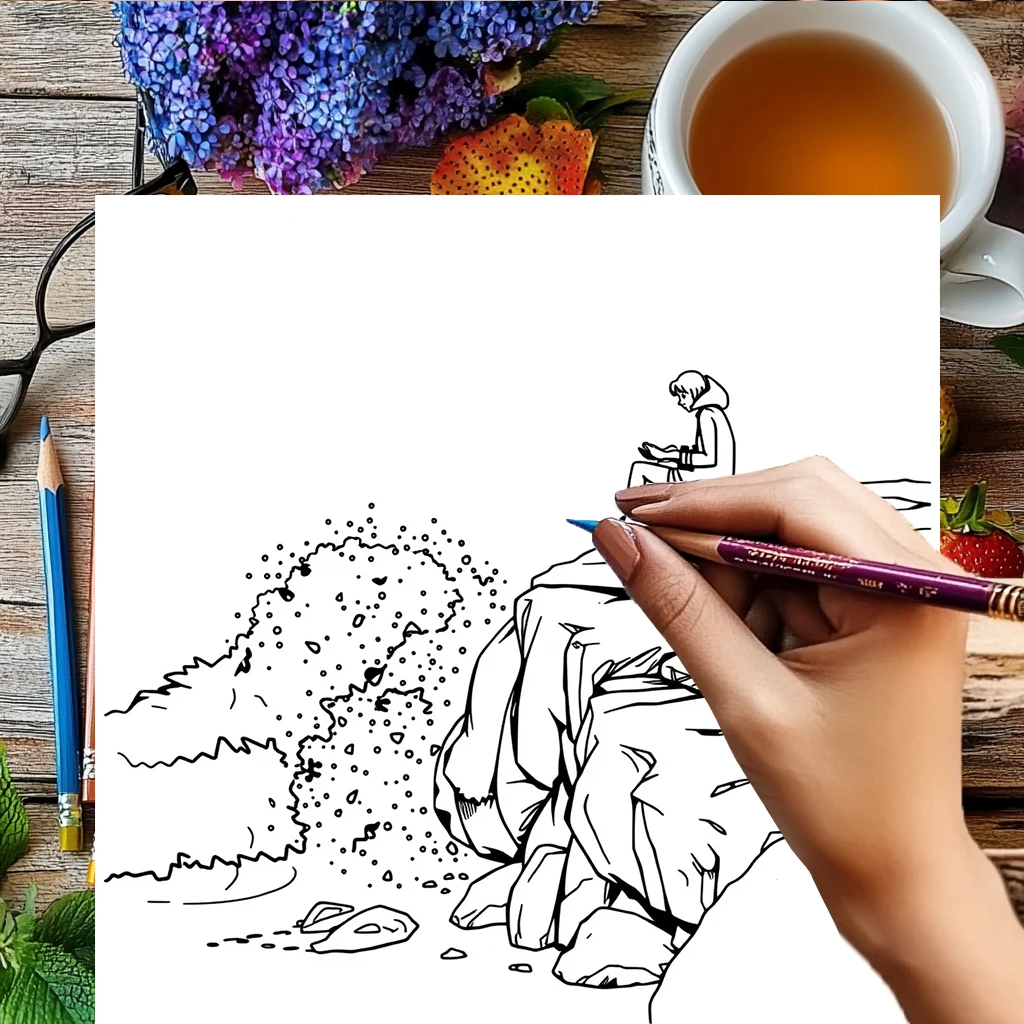 大人のためのサマービーチ塗り絵 |   28ページの塗り絵、クリスマスや感謝祭のための画材