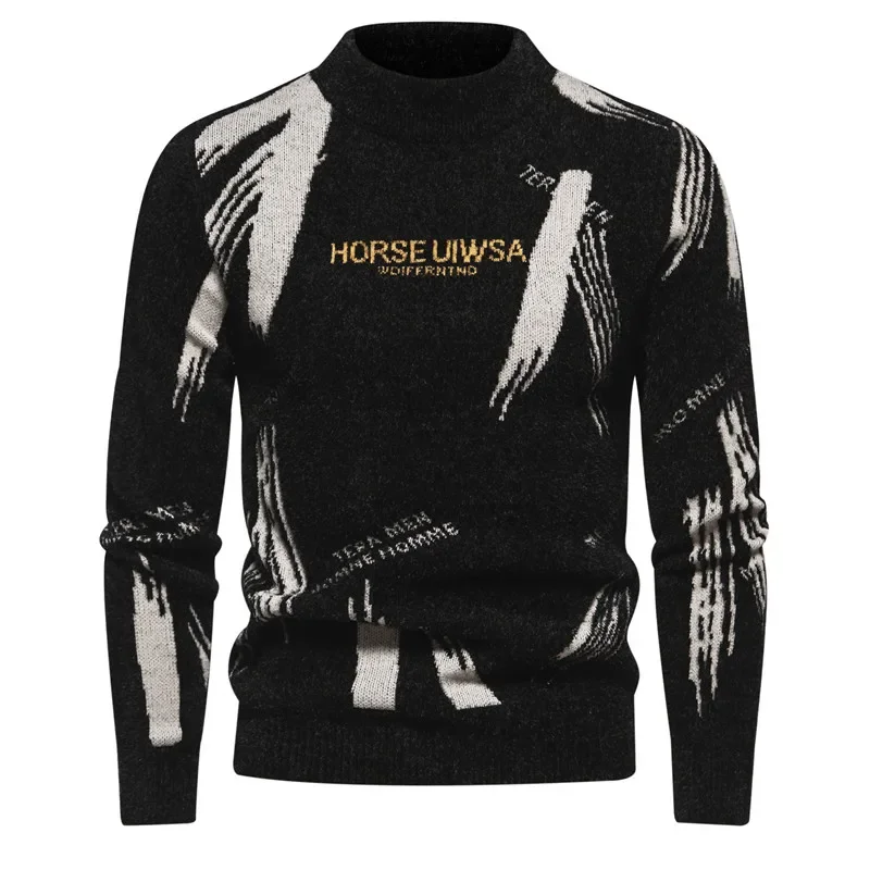 

Trend Men's New Imitation Mink Sweater Soft and Comfortable Warm Knit Sweater Pullover