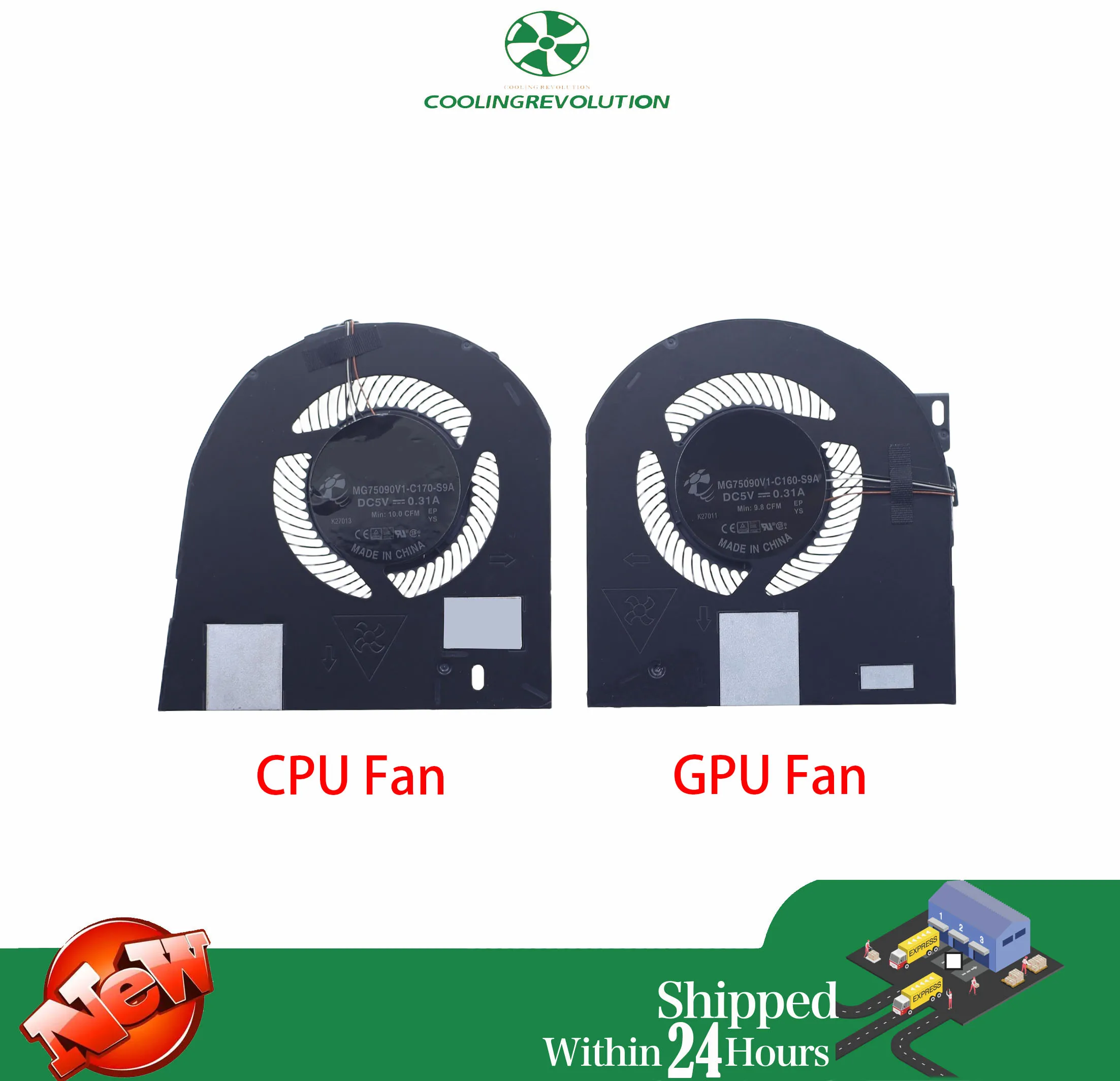 New Original CPU GPU Cooling Fan For DELL Precision 7530 MG75090V1-C160-S9A MG75090V1-C170-S9A