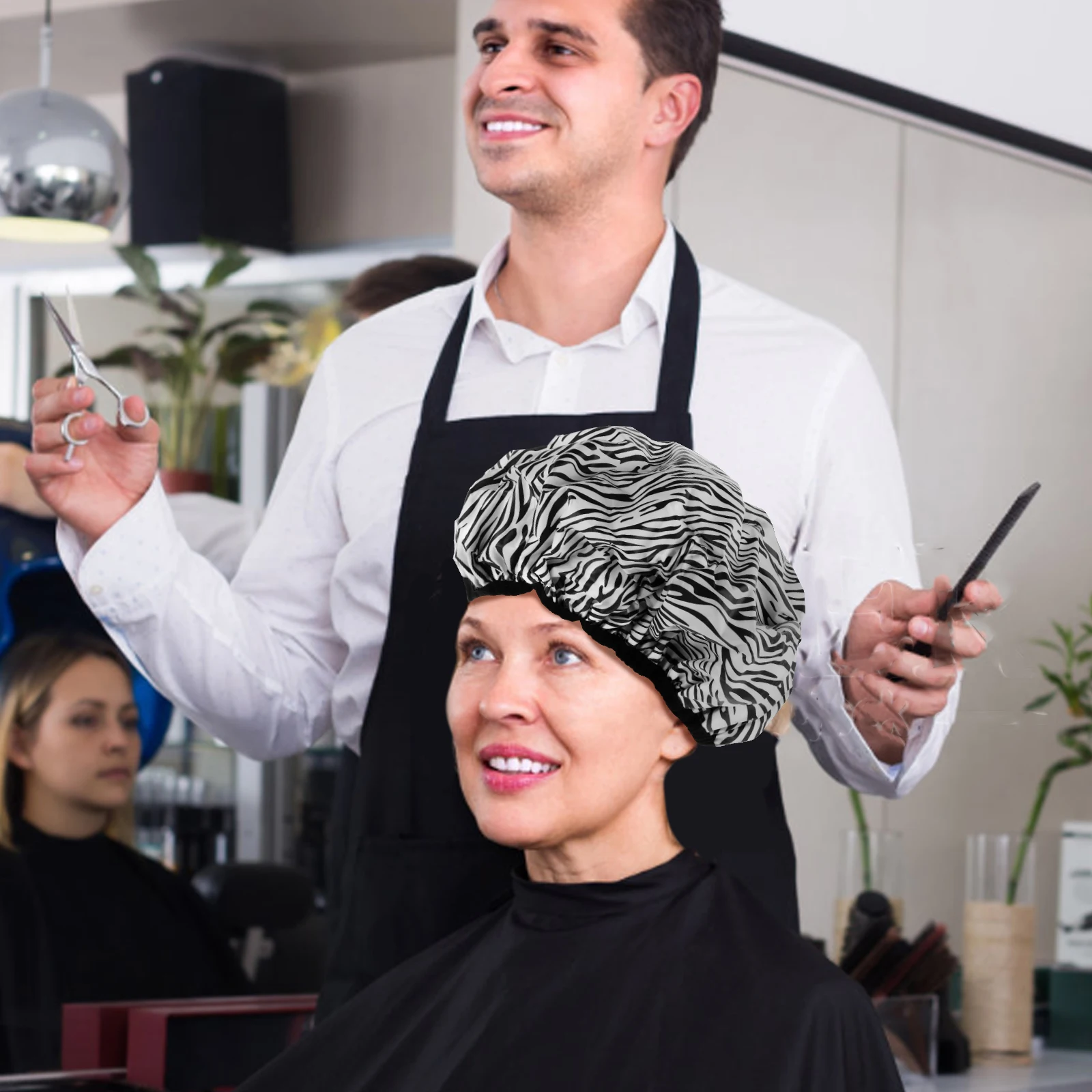 

2Pcs Baked Oil Cap Hair Salon Caps Aluminum Foil Heat Cap Deep Conditioning Spa Shower Bath Caps Long Hair Static Proof