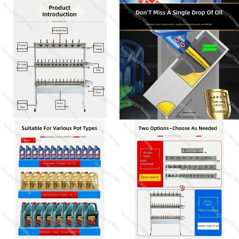 20L Metal Oil Drain Pan with Funnel Portable Waste Oil Collector Drip Tray for Garage Workshop Auto Maintenance Fluid Catch