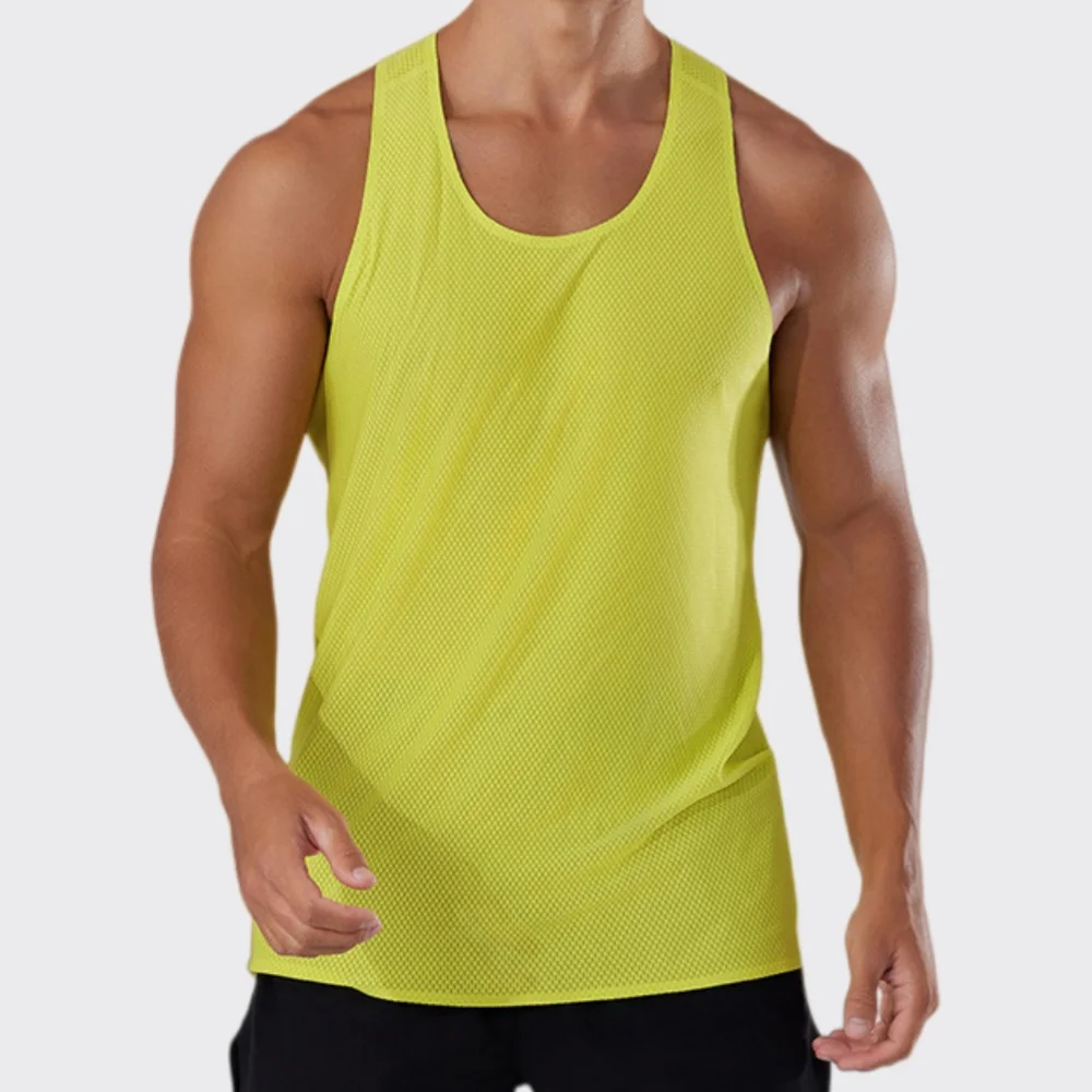 2026 Summer Running Vest Sports Fitness Sleeveless T-shirt Men Quick Dry Tank Tops Breathable Fitness Workout Vest Gym Clothing