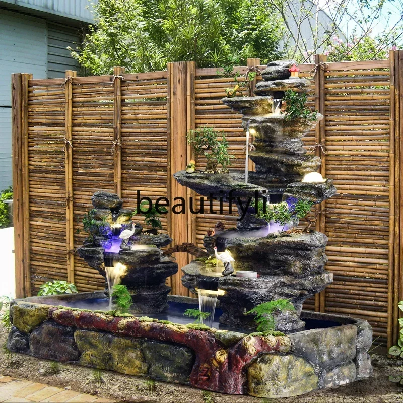 

Cy56 Large rockery flowing water fountain feng shui living room, courtyard fish pond villa landscaping, ornament home