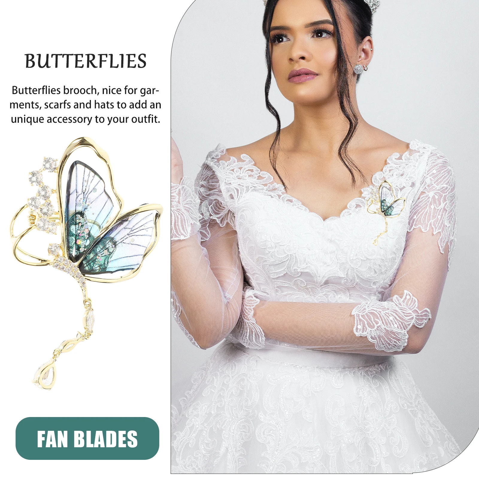 

Exquisite Butterflies Brooch Pin Elegant Acrylic Metal Clothing Badge Lapel Decorative Women Scarf Hat Accessory Gift
