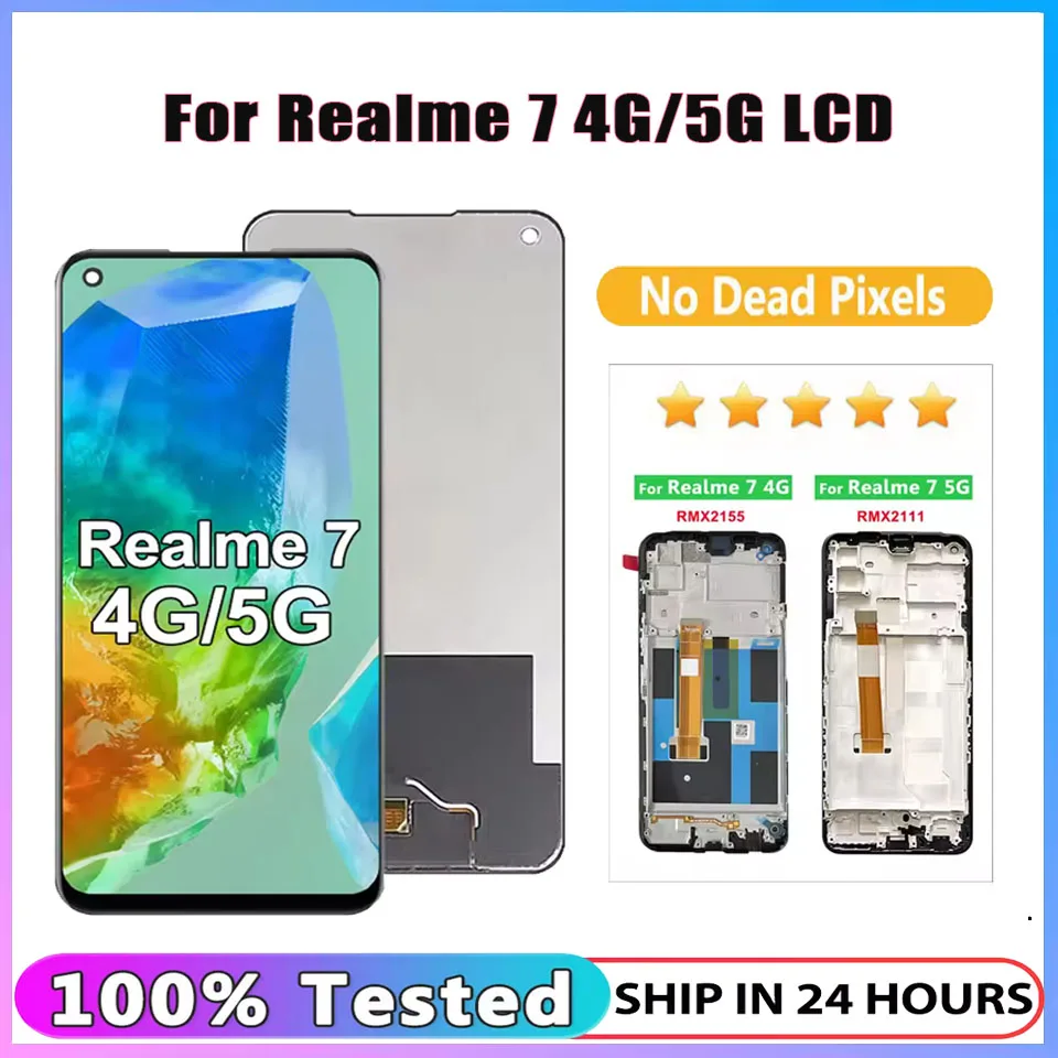 OEM For OPPO Realme 7 4G 5G RMX2155 RMX2111 For Realme 7 LCD Display Touch Screen Digitizer Assembly Replacement