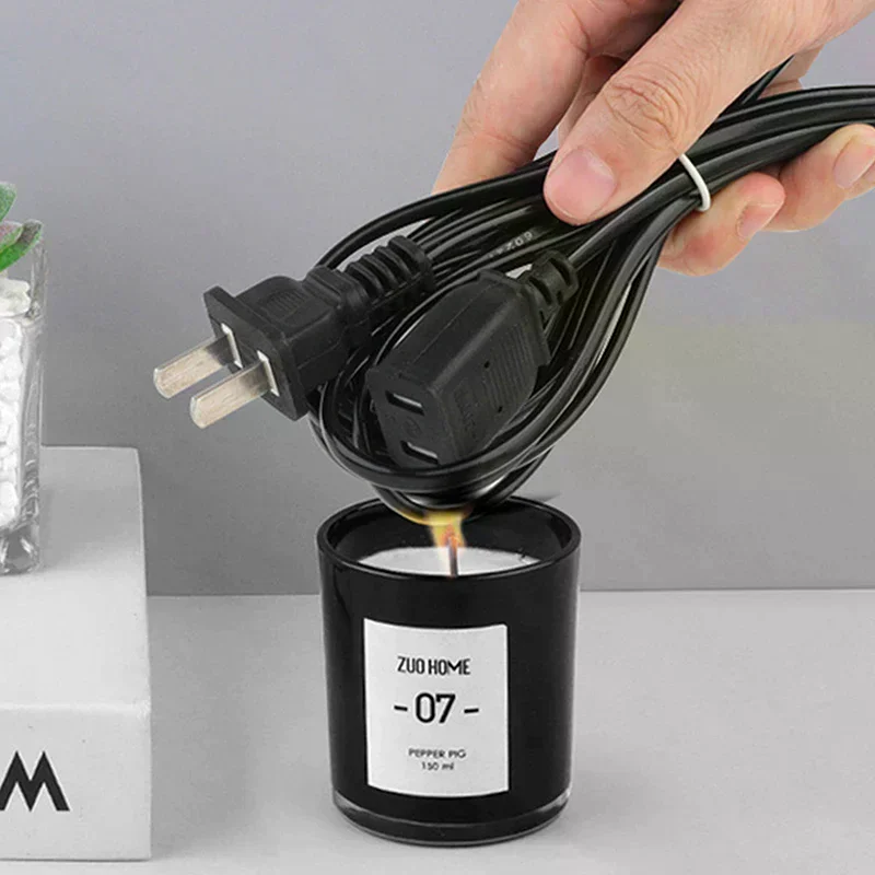 سلك طاقة التيار المتردد أبيض أسود أحمر خط مع تشغيل/إيقاف زر التبديل كابلات سلك اثنين دبوس كابل توصيل تمديد الحبال محول #2