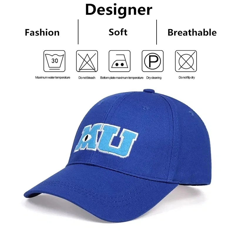 Comic Baseball Cap Men Adult Unisex Cotton MU Embroidery Big Eye Cap Monster University Women Sun Hats Trucker Hat Bonnet Gorras