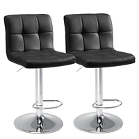 JHK PU Leather Bar Stools Set of 2,Upholstered Counter Height Bar Stools,SGS Certified Gas Gylinder Comfortbale Backrest 6