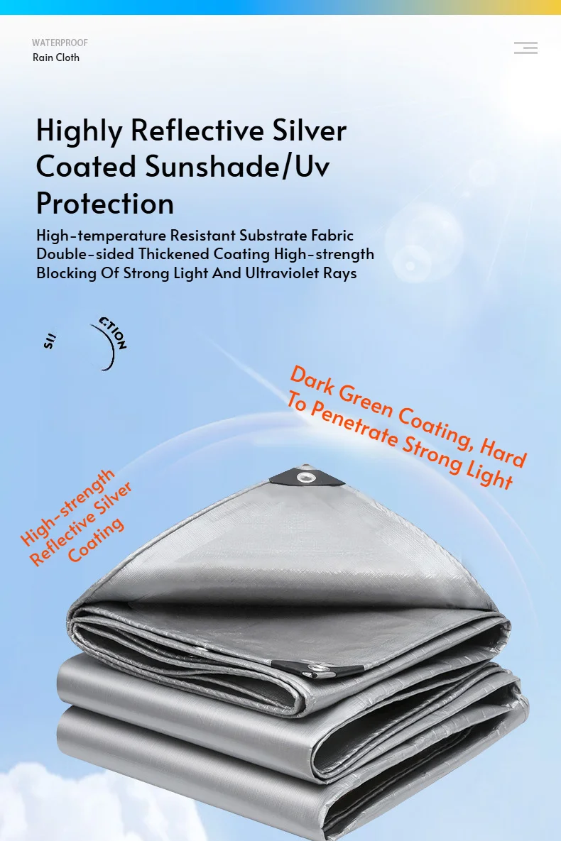 Outdoor 0,32 mm PE wasserdichte Leinwand regensichere Sonnenschutz Doppelschicht Verdickung Garten, Pflanzenschuppen, Autodach regensicherer Sonnenschutz – Detail 17