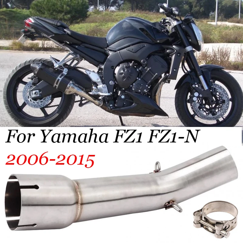 Tubo centrale di scarico moto Tubo di collegamento motocross Mezza blu in acciaio per YZF FZ1N FZ1 Slip on