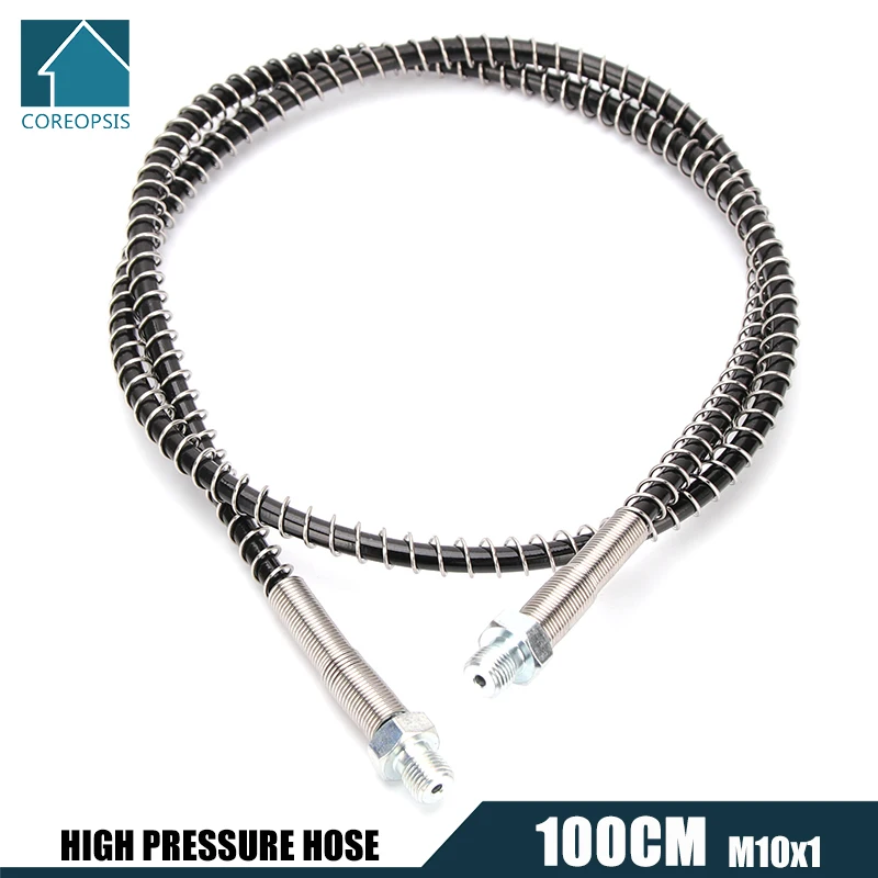 

100cm High-Pressure Nylon Hose M10x1 Thread 40Mpa 400Bar 6000psi PCP Pneumatics Air Refilling with Spring Wrapped Air Pumps