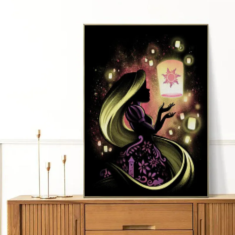 Pieno quadrato e diamante rotondo ricamo punto croce 5D pittura diamante fai da te mosaico Disney principessa Rapunzel Frozen Home Decor regalo