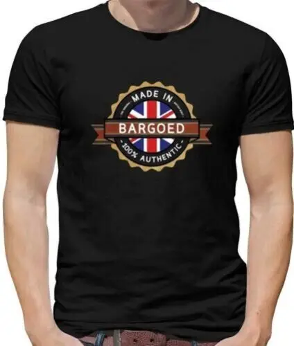 Made In Bargoed Mens T-Shirt - Town - Wales - Hometown - Born In - Rhmney Valley