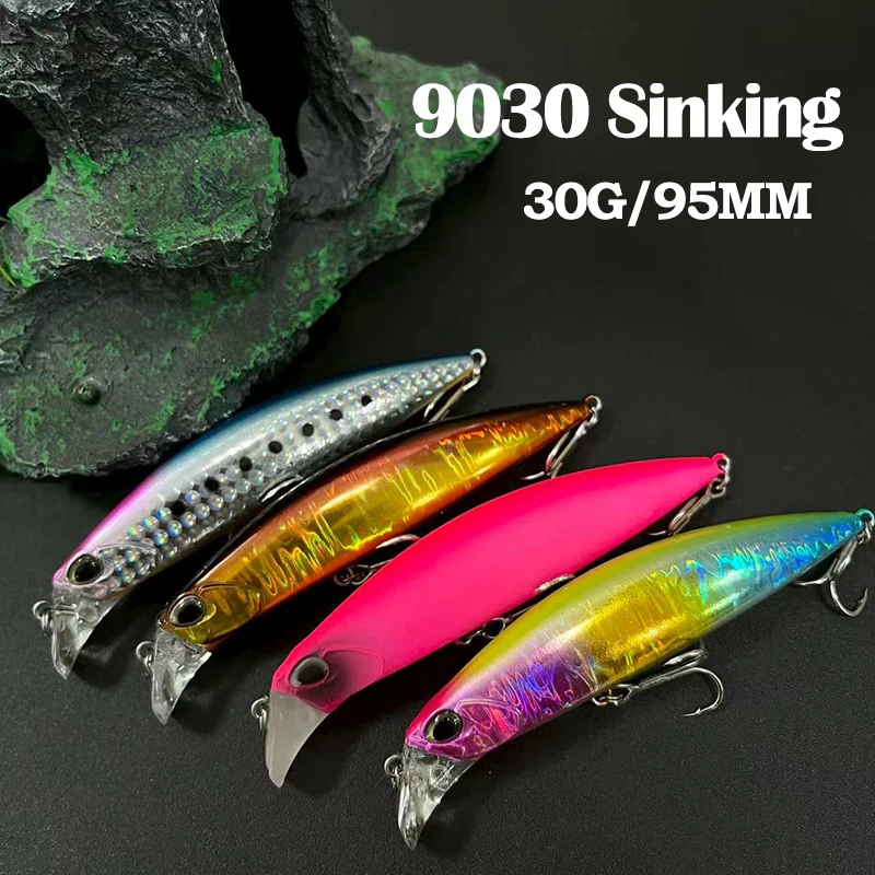 

30g Sinking Minnow Artificial Hard Baits 95mm Saltwater Long Cast Seabass Swimbait Beach Walker Heavy High Quality Fishing Lure