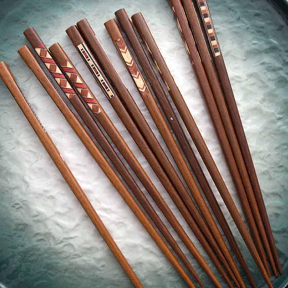 

Reusable Japanese Style Solid Wood Chopsticks Wooden Set For Kids Adults Non-Curved Food Safe