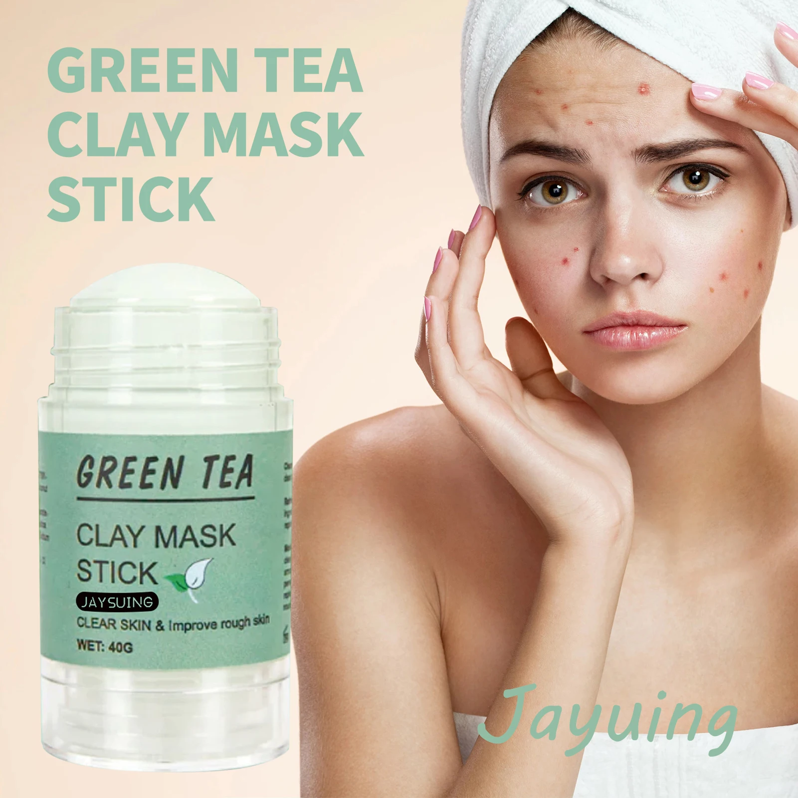 

Jaysuing Green Tea Clay Mask Deep Cleaning Pore Dirts Remove Blackhead Anti-freckle Moisturizing Pore Shrink Face Clay Mask