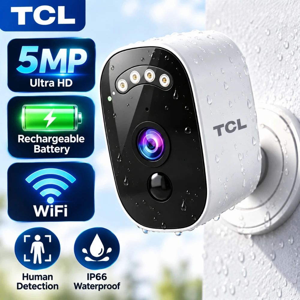 מצלמת חוץ TCL ‏5MP על סוללה