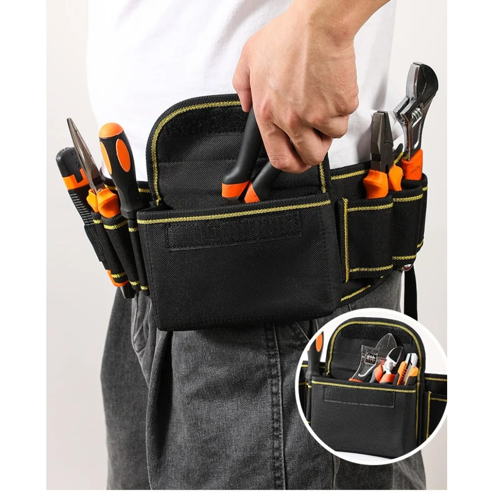 Wear-resistant Oxford cloth hardware tool waterproof electrician bag - Multi-functional multi-pocket tool storage work waist bag