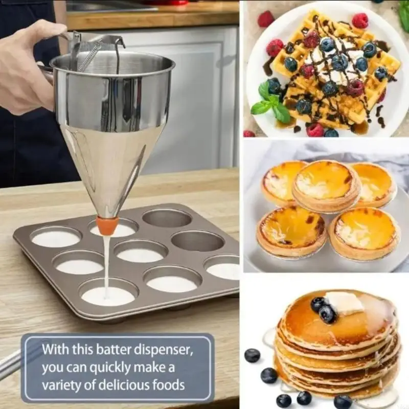 

Practical Nonrust Steel Conical Batter Dispenser 1200L Large Capacity For Pastry Sauce Ice Creams Application Y5GB