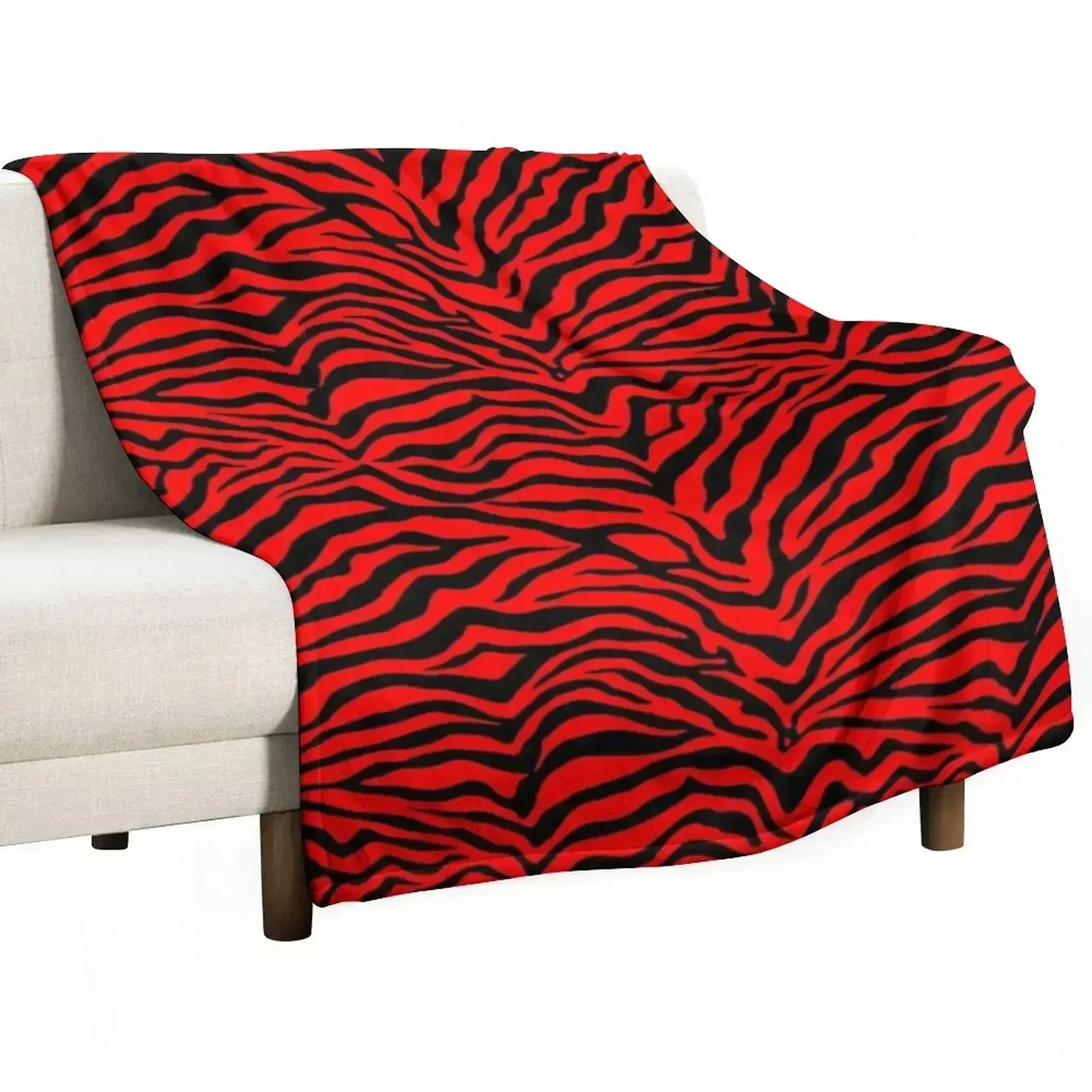 

Zebra Stripes Animal Print Red Black Stripe Zebras Pattern Throw Blanket Soft Plush Plaid Hairy Hairys for sofa Blankets
