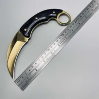 Tactical Knife 8.5 Inch Mt-20-84gd Fixed Blade Karambit Gold Finish With Nylon Sheath