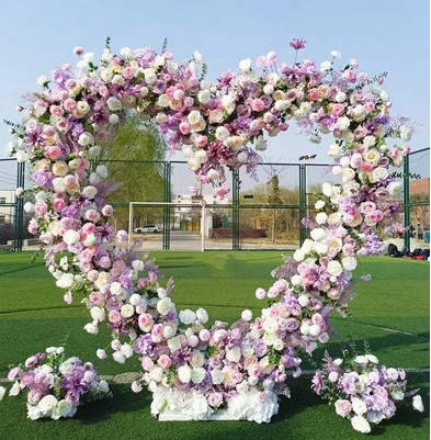 

Heart Shaped Flower Row Flower Arrangement Wedding Background Arch Set Party Stage Props Decor Flower Stand