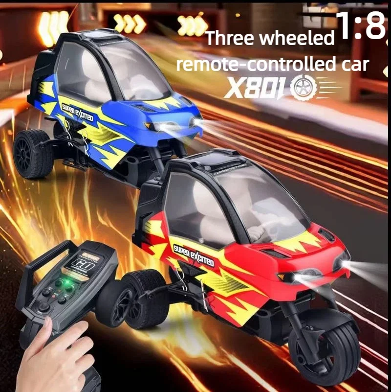 

2026 New Tricycle Remote Control Car 1:8 Professional Rc Off Road Climbing Competition High Speed Drift Tricycle Model Gift