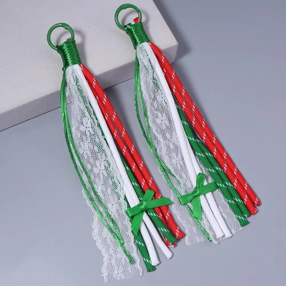2Pcs Colorful Design Lace Lanyard Keychain Lace Braided Multi-Purpose Bow Pendant Keyring Bowknot Lightweight